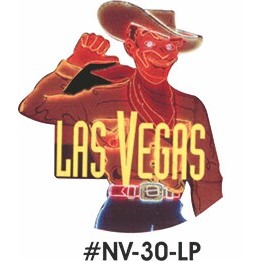 Vegas Vic Neon Cowboy Lapel Pin