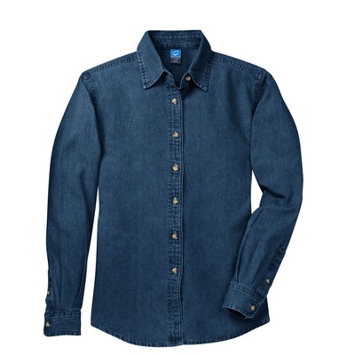Port & Co™ Women's Long Sleeve Value Denim Shirt.