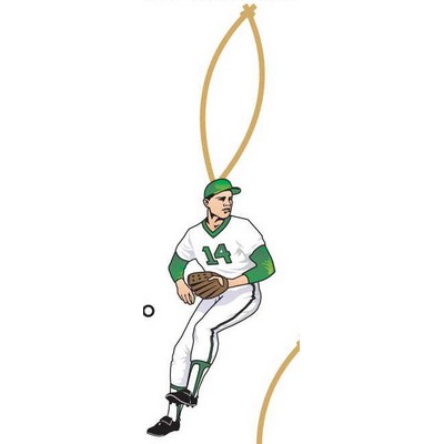 Baseball Player Ornament w/ Clear Mirrored Back (4 Square Inch)
