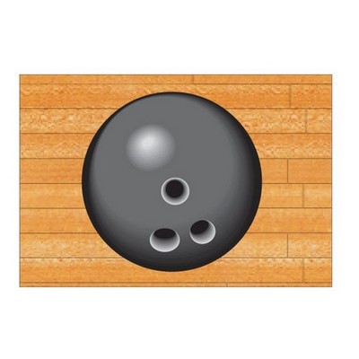 Gray Bowling Ball Rectangle Badge w/ Bar Pin (2"x3")