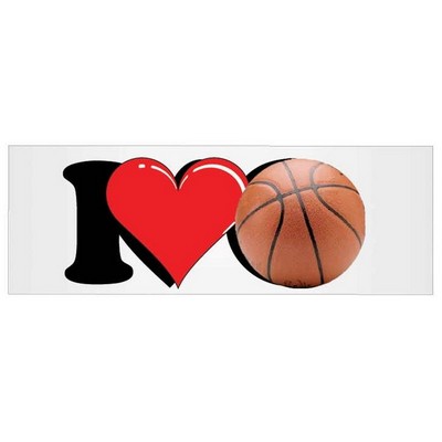 I Love Basketball Panoramic Badge w/ Bar Pin (1 5/8"x4 5/8")