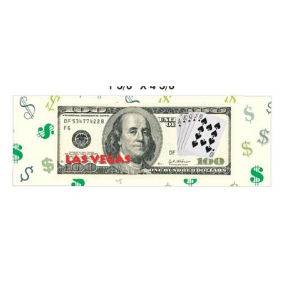 LV Royal Flush $100 Bill Panoramic Metal Photo Magnet (1 5/8"x4 5/8")