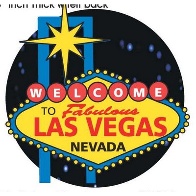 Las Vegas Sign Acrylic Coaster w/Felt Back