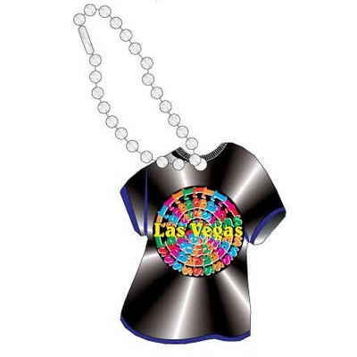 Las Vegas (Step/Repeat) Chip Promotional T-Shirt Key Chain w/ Black Back (4 Square Inch)