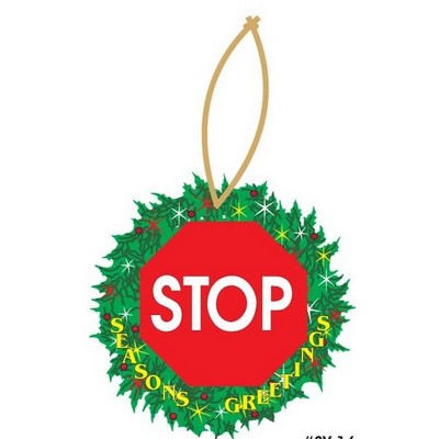 Stop Sign Gift Shop Wreath Ornament w/ Mirrored Back (8 Square Inch)