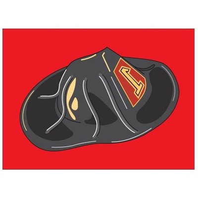 Fireman Hat Rectangle Badge w/ Bar Pin (2 1/2"x3 1/2")