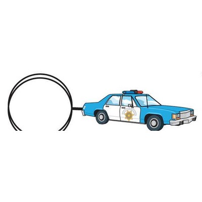 Police Car Executive Key Chain w/Mirrored Back (2 Square Inch)