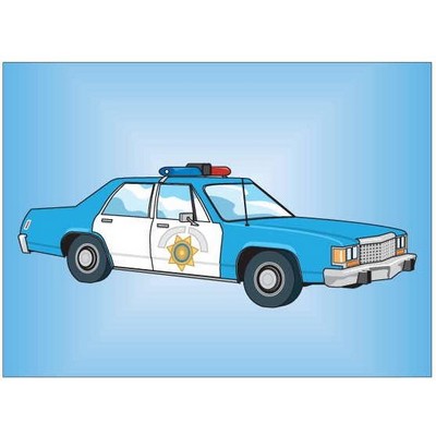 Police Car Metal Photo Magnet (2 1/2"x3 1/2")