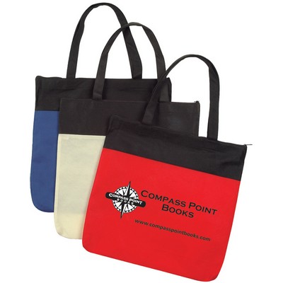 Bi-Color Non-Woven Zipper Tote Bag
