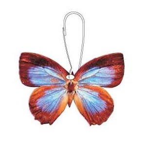 Blue & Brown Butterfly Zipper Pull