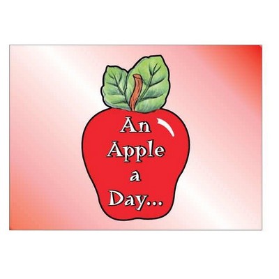 Apple w/ Daily Apple Slogan Rectangle Badge w/ Bar Pin (2 1/2"x3 1/2")