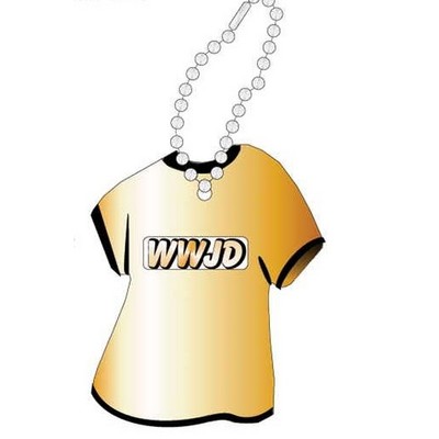 WWJD Promotional T Shirt Key Chain w/ Black Back (4 Square Inch)