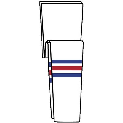 New York Pro Series White Home Socks w/Blue & Red Stripes