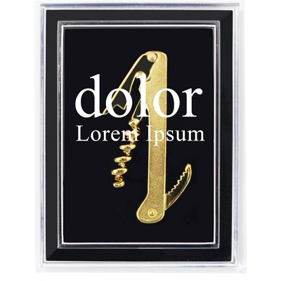 Tire-Bouchon Gold Plated Waiter's Corkscrew Lapel Pin