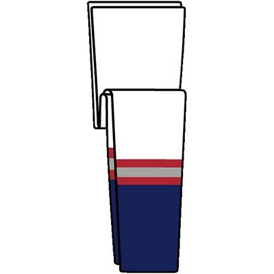 New York Pro Series White & Blue Home Socks w/Red & Gray Stripes