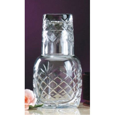 Crystal Carafe Pitcher & Cup Set
