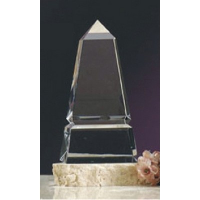 6" Crystal Obelisk Award w/Groove