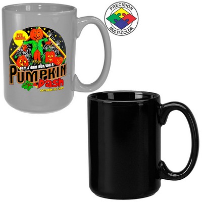 15 Oz. Black El Grande Mug - Dishwasher Safe - Precision Spot Color