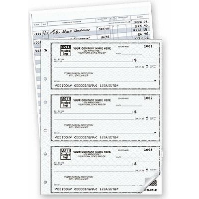 3-On-a-Page Duplicate Deskbook Checks w/ Register (2-Part)