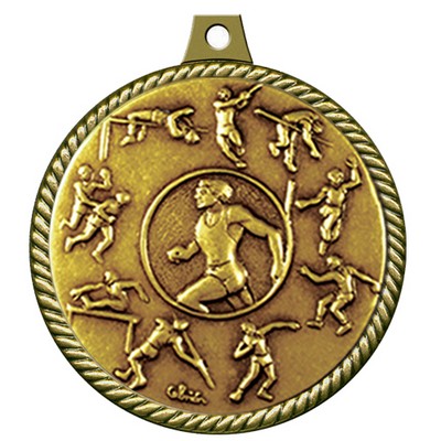 Stock Medal w/ Rope Border (Track & Field Male) 2 1/4"