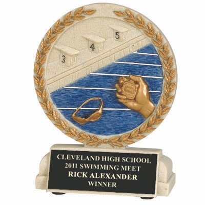 Swimming Stone Resin Trophy (5 ½" x 4 ½")