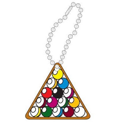 Pool Ball Rack Promotional Key Chain w/ Black Back (10 Square Inch)
