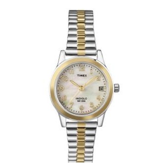Timex® 2-Tone Elevated Classics Dress Expansion Watch W/ MOP Dial