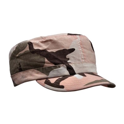 Women's Subdued Pink Camouflage Ripstop Vintage Adjustable Fatigue Cap