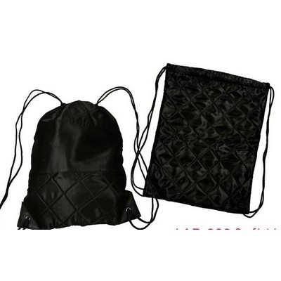 Quilted Soft Nylon Drawstring Backpack