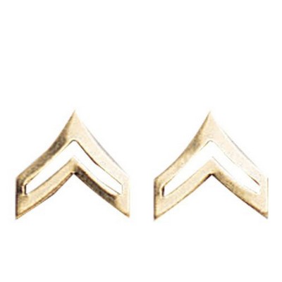 Polished Gold Military Corporal Insignia Pin