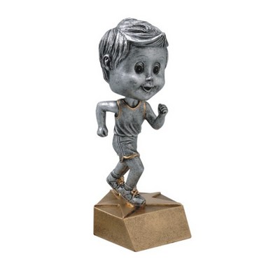 Resin Male Track Runner Bobble Head