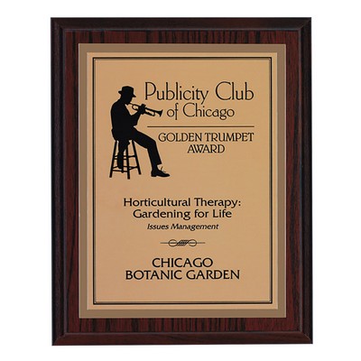 Cherry Finish Plaque w/Metal Engraving Plate (8"x10")