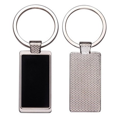 Rectangle Metal Key Chain w/Dark Center