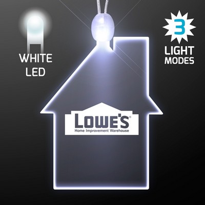 Imprinted House Light Up Necklace with White LED - PRINTED