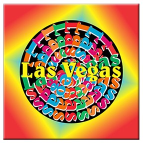 Las Vegas (Step/Repeat) Chip Metal Photo Magnet (2 1/2" Square)