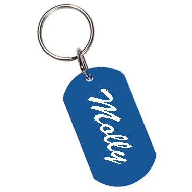 Blue Dog Tag Key Ring