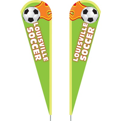 3' x 12' Custom Double Sided Teardrop Flag