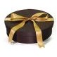 Oval Brown Fabric Covered Wine Bottle & Glass Gift Box