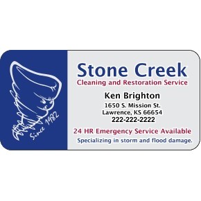 4" X 2" Kwik-Ship Clear Poly Screen Print Round Corner Decal w/Face Adhesive