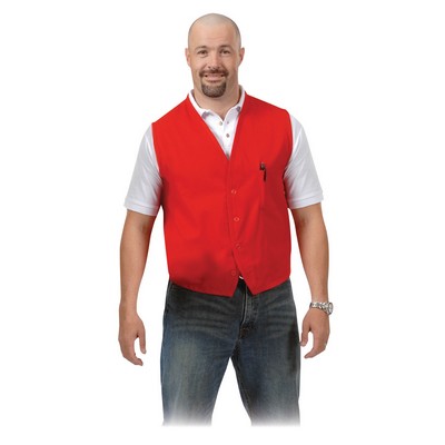 Single Pocket Unisex Button Twill Vest (2Xl-3Xl)