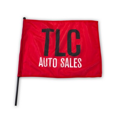 Polyester Waving Rally Flag w/ Pole (22"x17" Flag/24" Pole)