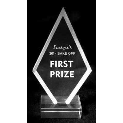 Acrylic and Crystal Engraved Award - 8" Tall Gem