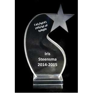 EXCLUSIVE! Acrylic and Crystal Engraved Award - 6" Tall Shooting Star