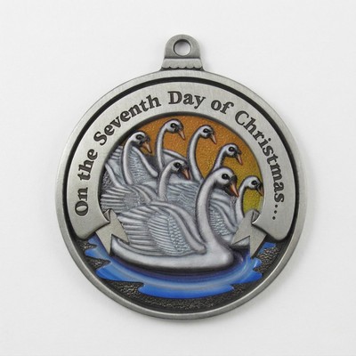 Twelve Days of Christmas 3D Gallery Print Full Size Ornament (Day 7 - Seven Swans-a-Swimming)
