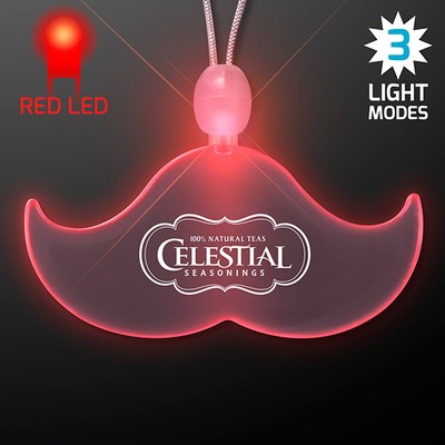 Acrylic Mustache Shape Necklace with Red LED - PRINTED