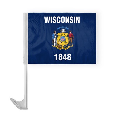 Wisconsin Car Flags 12x16 inch