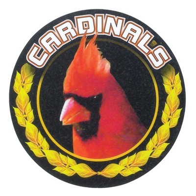 2" Cardinals Mascot Mylar Medallion Insert Disc