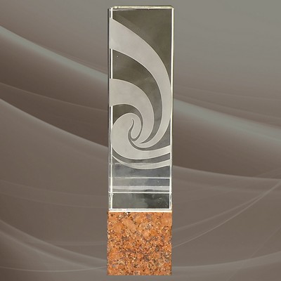 Crystal Award with Granite Base 11" - Style 2