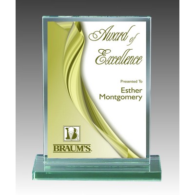 Jade Green Vertical Rectangle Glass Award (5"x7")