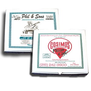 Custom Printed Claycoat White Pizza Box (12"x12"x2")